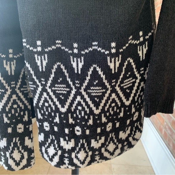 🏷️ Old Navy Border Stitch Geometric Open Front Cozy Cardigan S - Picture 4 of 10